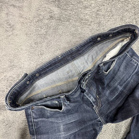 Y2K levis Jeans Mens 32x30 Low Rise Stone Rinse Adjustable Waist Flap Accent - Picture 4 of 11